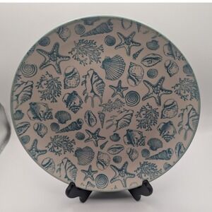 Pfaltzgraff Venice Coastal Seashell Starfish Salad Plate Aqua Blue 1 pc 8.5" Dia
